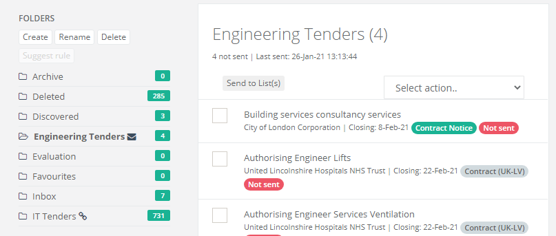 Distribute Tenders to Internal Stakeholders