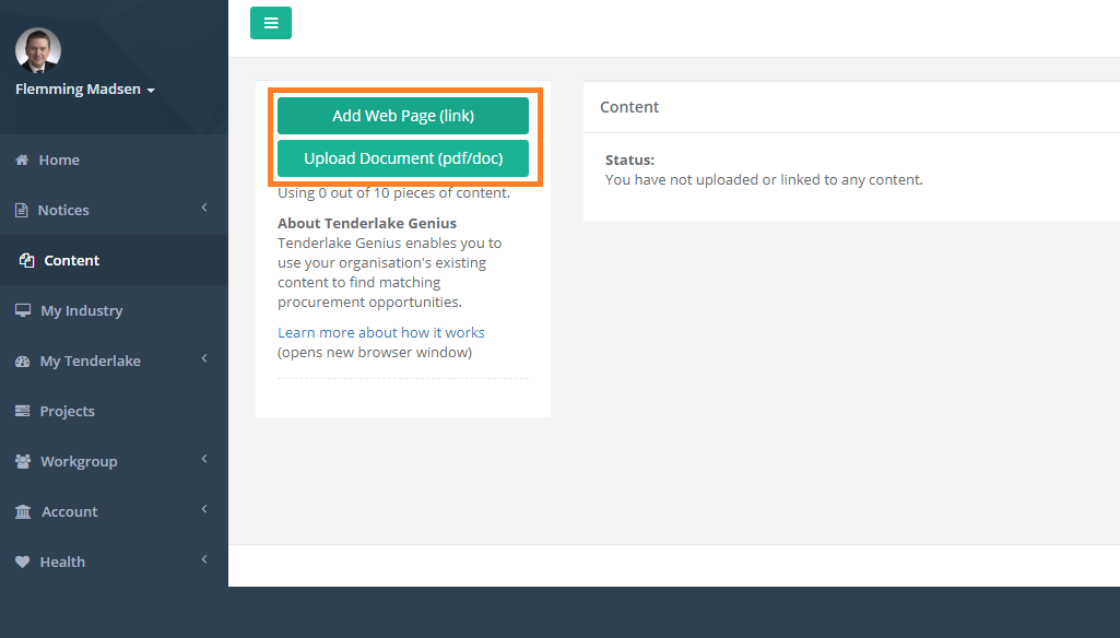 Procurement notice in Slack