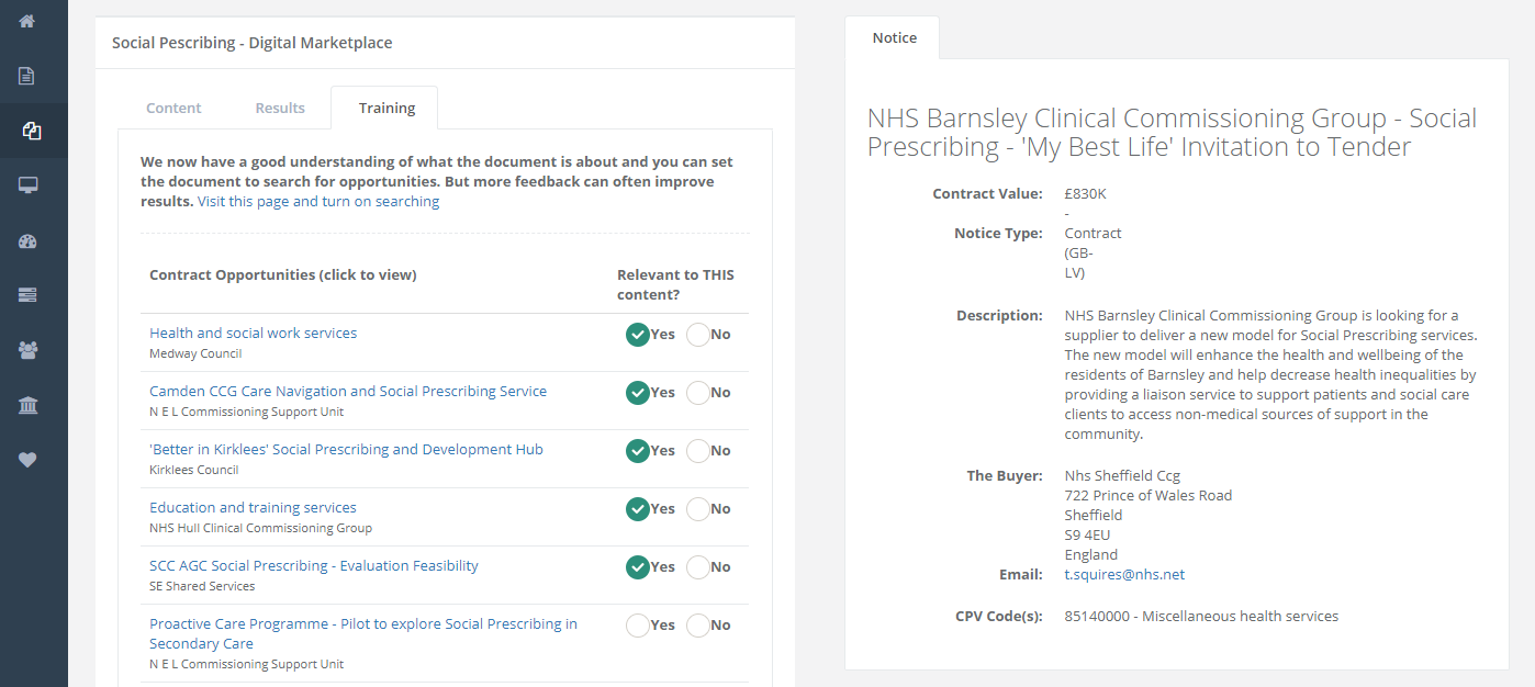 Procurement notice in Slack