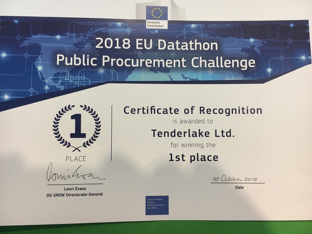 1st prize certificate